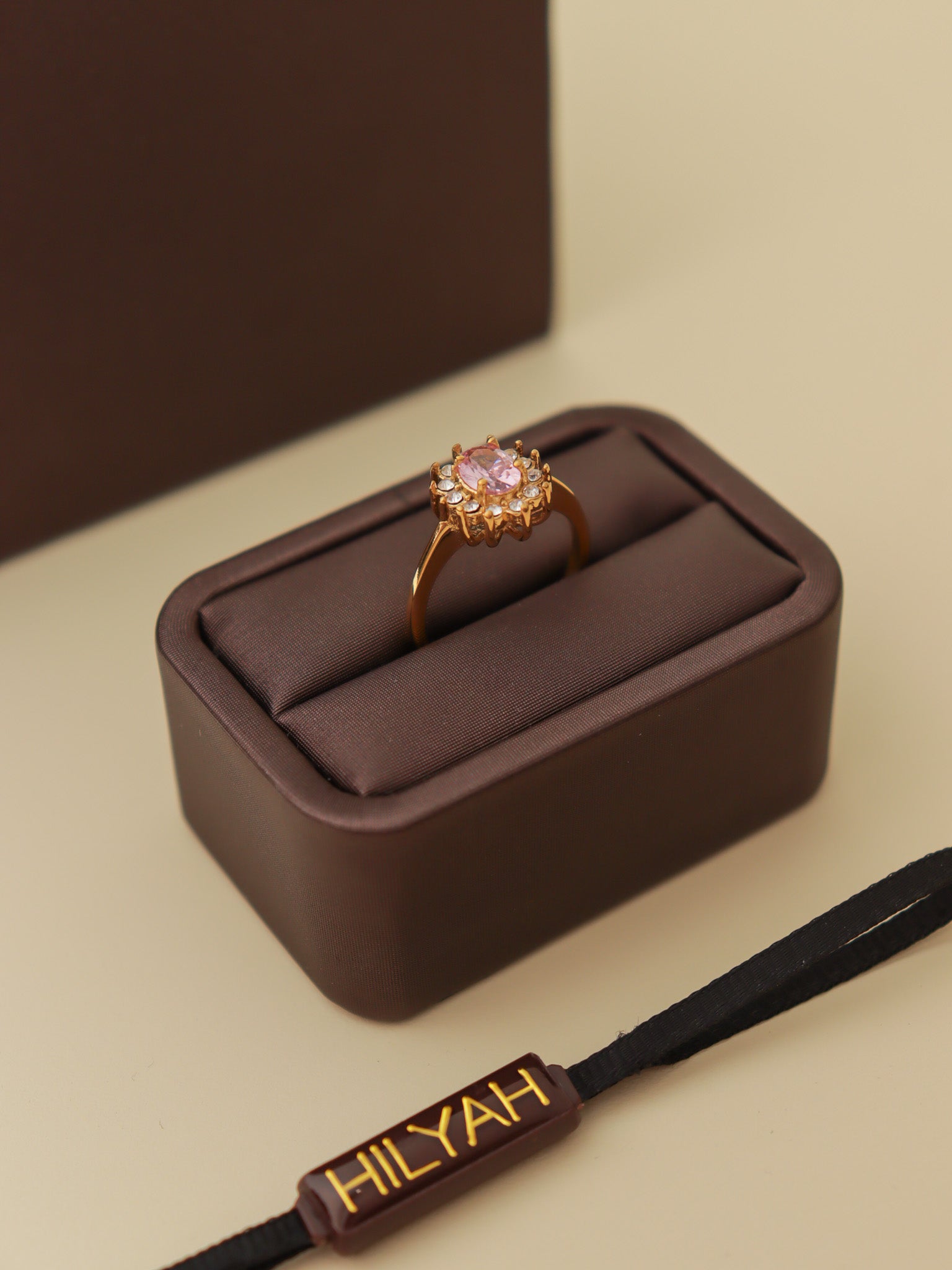 Pink Crown Halo Ring