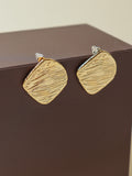 Golden Texture Stud Earrings