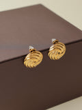 Golden Swirl Stud Earrings
