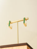Emerald Bar Drop Earrings