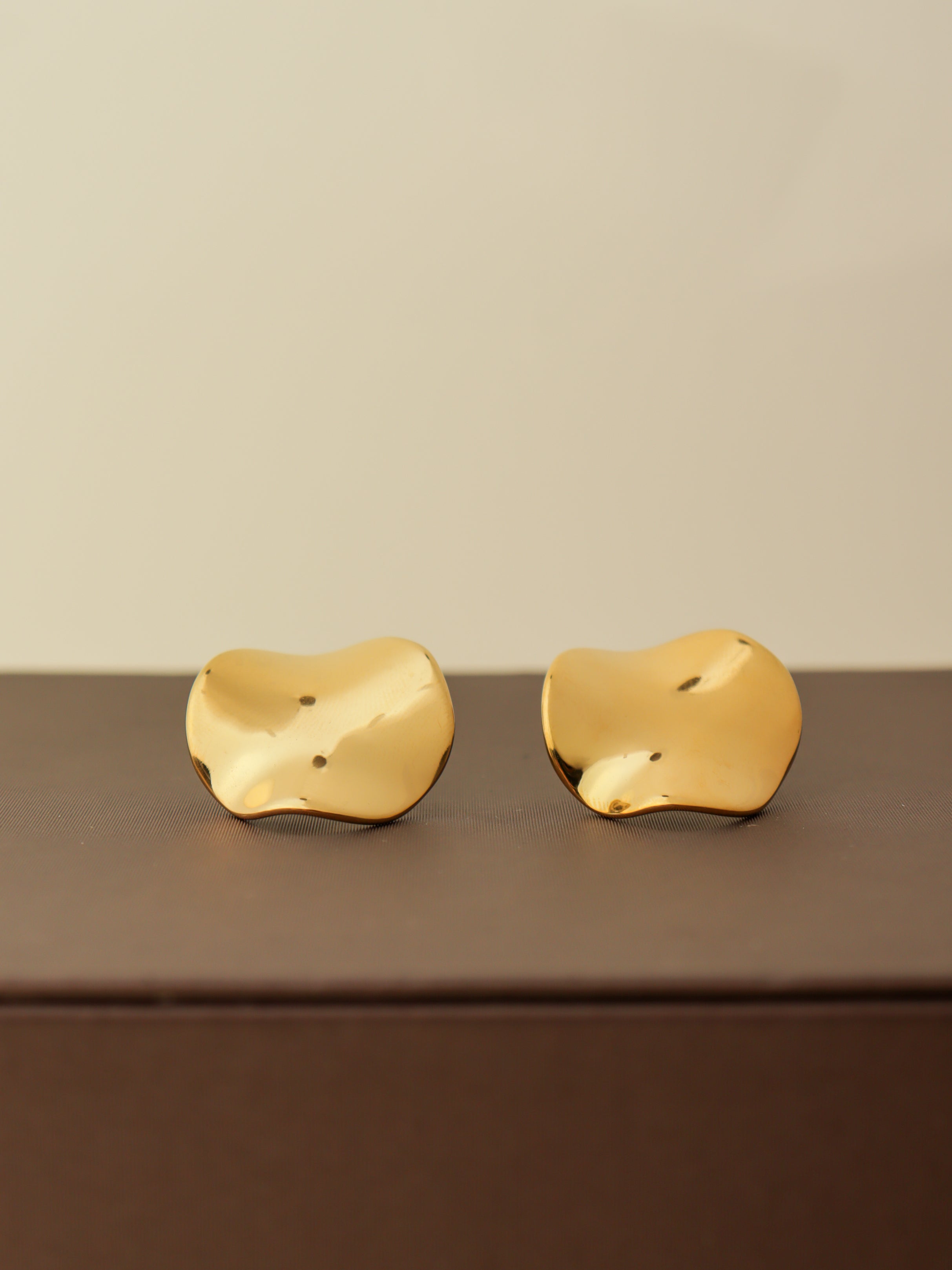 Molten Gold Stud Earrings