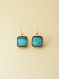 Turquoise Square Drop Earrings